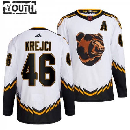 Boston Bruins tröja David Krejci 46 Adidas 2022-23 Vit Reverse Retro 2.0 Authentic - NHL Tröjor Barn